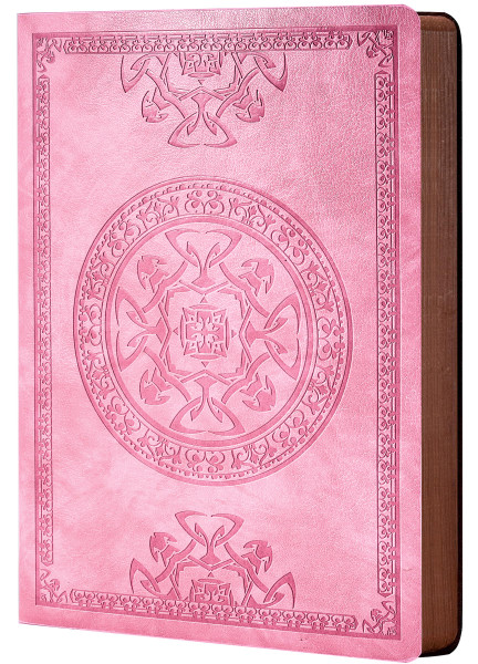 CAGIE Lined Journal for Men Soft Cover Notebook Leather Journals for Writing, 180 Lay Flat Vintage Mens Journal Personal Diary, 5.7'' X 8.3'', Pink
