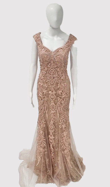 Rose Gold angelic fit & flare red carpet gown - Image 1