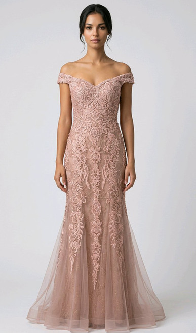 Rose Gold angelic fit & flare red carpet gown - Image 1