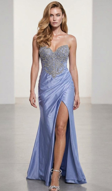 Diamante crystal lace up back corset gown - Image 1 