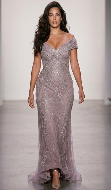 Glamorous mother reception embroidered evening gown - Image 1