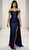 stretch satin corset beaded detail gown - image 1