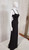 Black cut out back formal gown with side split - Image 2