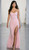 STRAPLESS CHIFFON CORSET GOWN WITH SIDE SPLIT - IMAGE 1