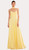 YELLOW BALLGOWN WITH TIE-UP CORSET STYLE BACK - IMAGE 1