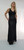 Stretch black sequin formal dress with sheer insert- image 4