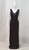 Stretch black sequin formal dress with sheer insert- image 1