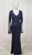 NAVY STRETCH SEQUIN LONG SLEEVE EVENING GOWN - IMAGE 4 NAVY STRETCH SEQUIN LONG SLEEVE EVENING GOWN - IMAGE 4