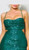 Emerald stretch sequin formal dress with cut out back - Image 4