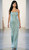STRAPLESS PLEATED CORSET GOWN WITH MATCHING MATERIAL SCARF - IMAGE1
