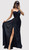 Black designer strapless corset ballgown with embroidery - Image 1