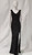 Classic black stretch sequin pattern evening dress with split - Image 1
