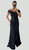 Simple Black Off shoulder rouched evening dress - Image 1
