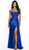 Glamour crystal corset gown with side split - image 1