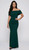 PLEATED CREPE FLATTERING HUNTER EVENING GOWN - IMAGE 1