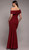 FLATTERING PLEATED CREPE MATERIAL EVENING FORMAL GOWN - IMAGE 2
