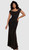 Flexible cowl neckline stretch shimmer evening dress- Image 1