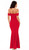 RED FLATTERING STRETCH CREPE EVENING GOWN - IMAGE 2