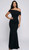 Flattering crepe formal evening pleated gown - image 1