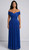 Flattering Off Shoulder Empire Waist Pleated Ball Gown E725