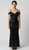 STRETCH SEQUIN EVENING DRESS WITH SHOULDER COVERAGE - IMAGE 1