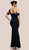 STRETCH JERSEY PLEATED GOWN WITH SATIN DETAIL - IMAGE 2