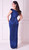  Modest stretch satin wrap gown with off-shoulder cowl neckline - Image 2