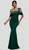 Stretch jersey evening gown with satin detail - Image 1
