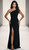 Asymmetrical one side pleated evening gown with gathered detail - image 1