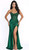 Emerald Corset with beaded detail and side split - image 1