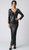 black sequin pattern long sleeve formal gown - image 1