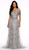 Glamorous off shoulder hand beaded red carpet gown with back train - Image 1