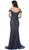 Navy/emerald hand beaded reception gown - Image 2