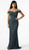 Navy/emerald hand beaded reception gown - Image 1