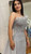 Couture Design One Shoulder Fan Detail Corset Gown - Image 2