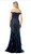 Glamorous Red Carpet Hand Beaded Navy Gown Style RC608N