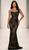 Black sparkly mesh and nude lace strapless corset gown with beaded detail - image 1