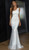 WHITE DRESS - ONE SHOULDER SEQUIN MERMAID GOWN -IMAGE 1