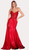 RED GLAMOROUS STRETCH SHIMMER CORSET EVENING FORMAL DRESS - IMAGE 1