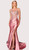 PINK CORSET GOWN WITH DIAMONY HAND BEADED DETAIL AND SIDE SPLIT - IMAGE 1