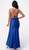 ROYAL BLUE TIE UP STRING BACK FORMAL DRESS WITH SPLIT - IMAGE 3