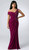 BERRY EVENING DESIGNER DRESS WITH HAND CRAFTED DETAIL - IMAGE 1