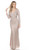 Blush stretch shimmer dress with side split - Image 1