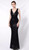 Elegant v-neckline sequin black tie dress -Image 1