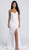 WHITE SATIN PLAIN CORSET BRIDAL GOWN WITH LACE UP BACK- IMAGE 1