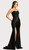 Black lace and satin corset gown with lace up back image 1 Black lace and satin corset gown with lace up back image 1