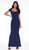 Stretch jersey cap-sleeve dress with sweetheart neckline - Image 1