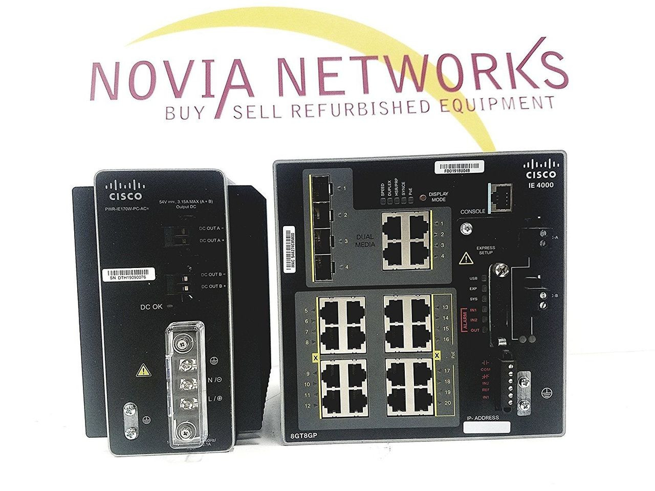 Cisco IE-4000-8GT8GP4G-E & PWR-IE170W-PC-AC Power Supply