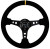 350mm Sport Steering Wheel (3" Deep) - Suede w/ Yellow Center Mark