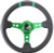 350mm Sport Steering Wheel (3" Deep) Green w/ Green Double Center Marking